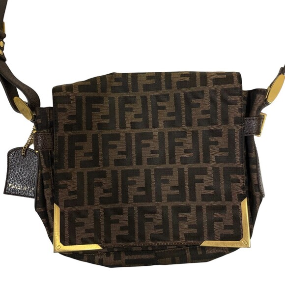 Fendi Zucca canvas Mamma Baguette shoulder bag brown - Picture 2 of 6